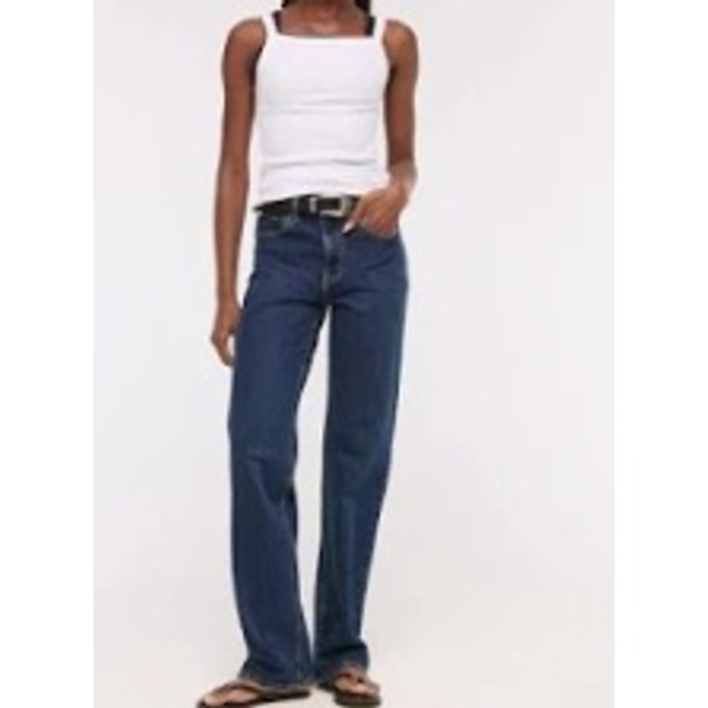 Abercrombie & Fitch 90s Relaxed Jean High Rise Dark Wash Denim 25